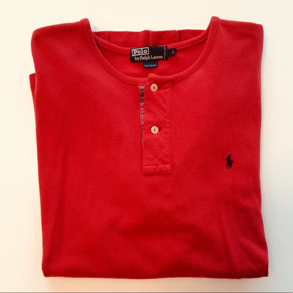 Polo Ralph Lauren - Red Collarless Polo - Size L